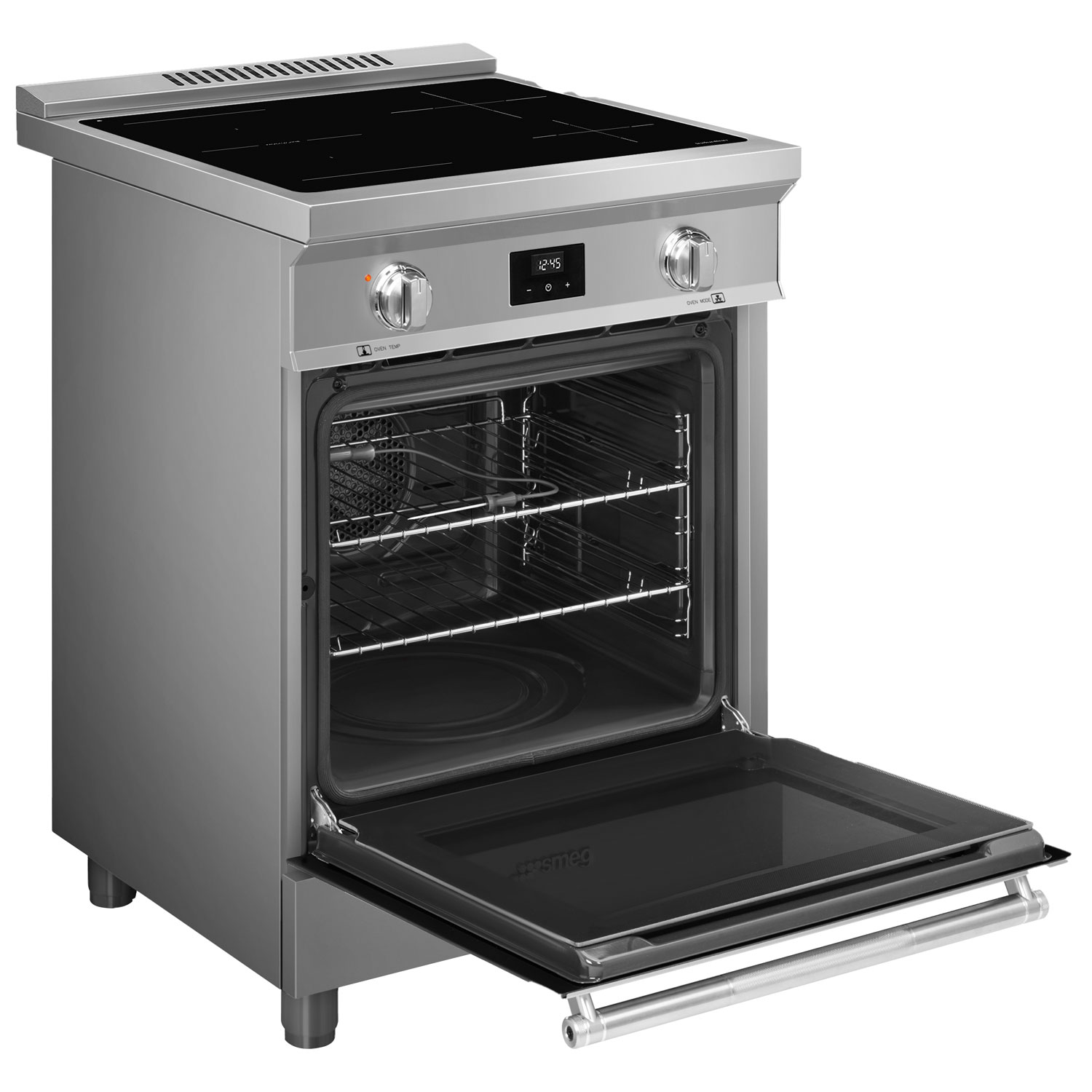 Smeg 24" 2.79 Cu. Ft. True Convection Freestanding Induction Range - Stainless Steel