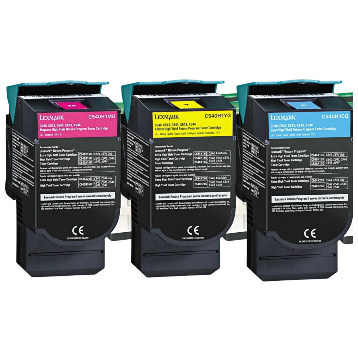 ** 365 DAYS WARRANTY ** Lexmark C540H1CG, C540H1YG, C540H1MG. Original High Yield Toner. 3 Colors Set For: C540 to X548. By AZX-DEALS CANADA **Extra