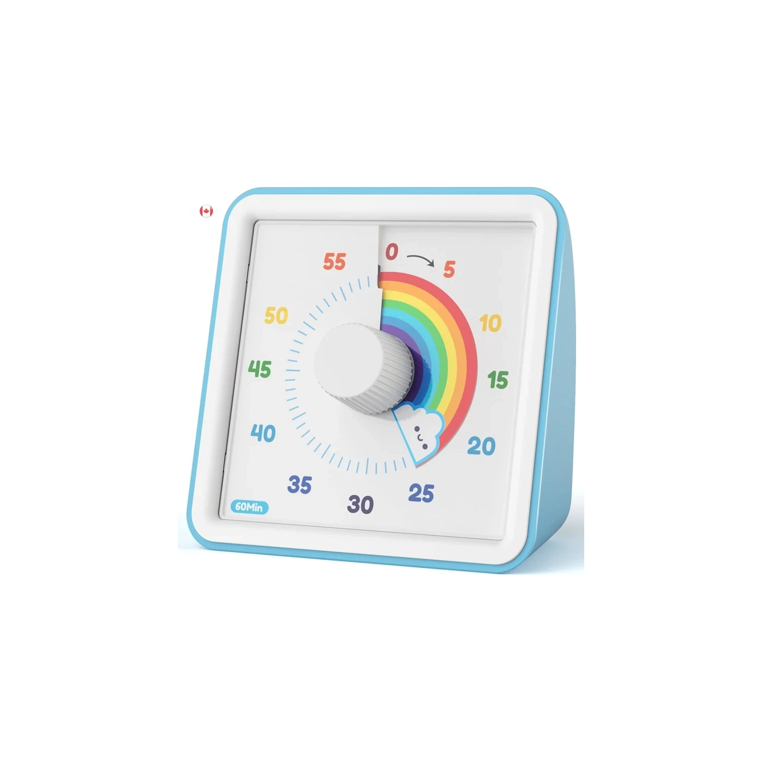 Minuterie visuelle bleue : Horloge de compte à rebours silencieuse de 60 minutes pour les enfants avec autisme, enseignants, réunions en classe et