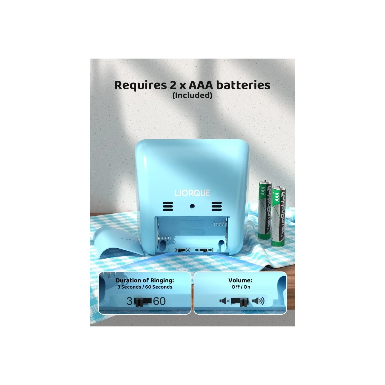 Minuterie visuelle bleue : Horloge de compte à rebours silencieuse de 60 minutes pour les enfants avec autisme, enseignants, réunions en classe et