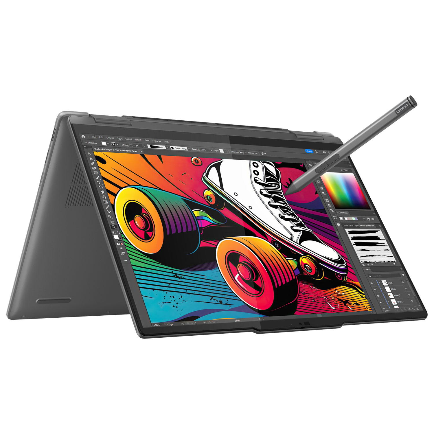 Portable 2-en-1 à écran tactile de 14 po Yoga 7i de Lenovo - Gris tempête