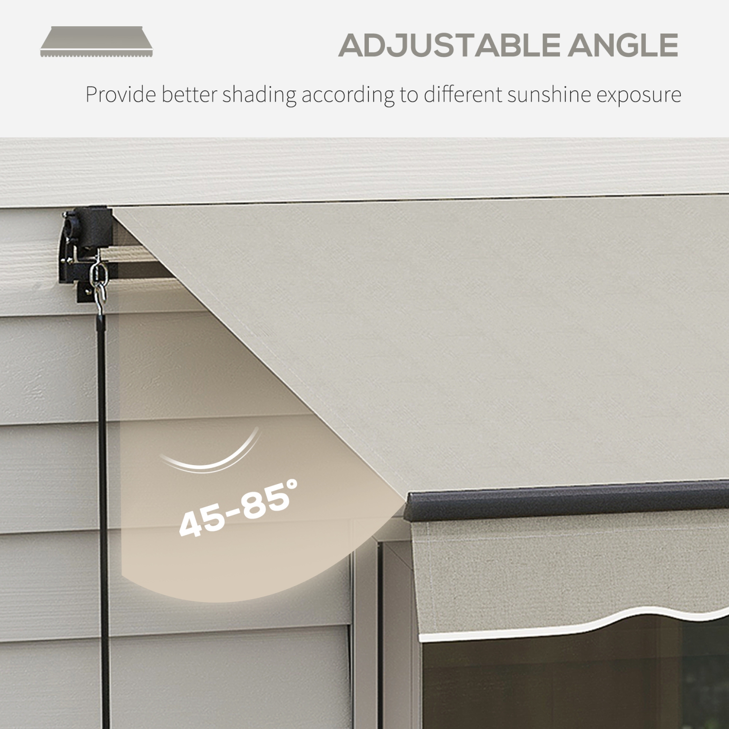 Outsunny&nbsp;15' x 10' Retractable Awning, Patio Awning Sunshade Shelter with Manual Crank Handle, 280gsm UV Resistant Fabric and Aluminum Frame,