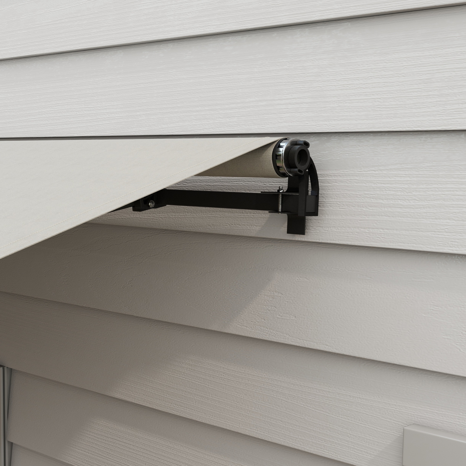 Outsunny&nbsp;12' x 10' Retractable Awning, Patio Awning Sunshade Shelter with Manual Crank Handle, 280gsm UV Resistant Fabric and Aluminum Frame,