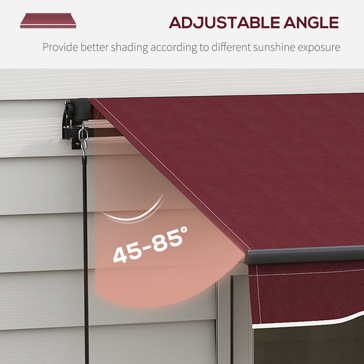 Outsunny&nbsp;13' x 10' Retractable Awning, Patio Awning Sunshade Shelter with Manual Crank Handle, 280gsm UV Resistant Fabric and Aluminum Frame,