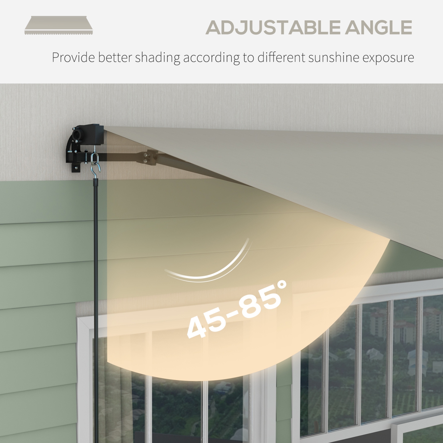 Outsunny&nbsp;13' x 10' Retractable Awning, Patio Awning Sunshade Shelter with Manual Crank Handle, 280gsm UV Resistant Fabric and Aluminum Frame,
