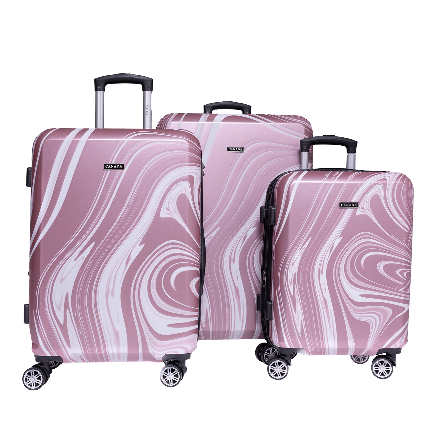 CANADA Set of 3 POLYCARBONAT Hard Side Suitcases with Integrated TSA Lock