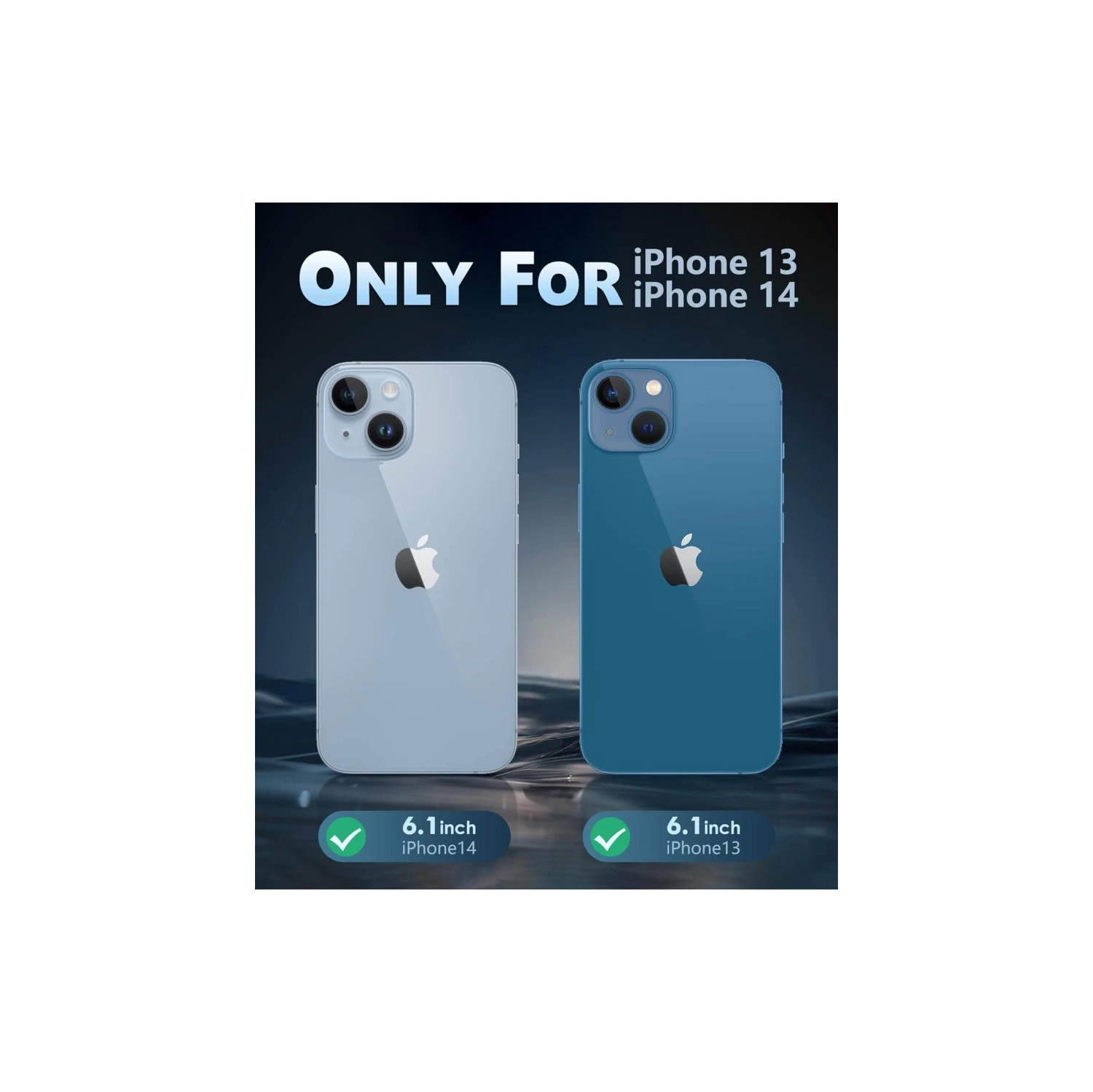 Clear Magnetic Military Grade Drop Protection Case for iPhone 13/14 - Rugged Shockproof Protective Bumper - 6.1 Inch