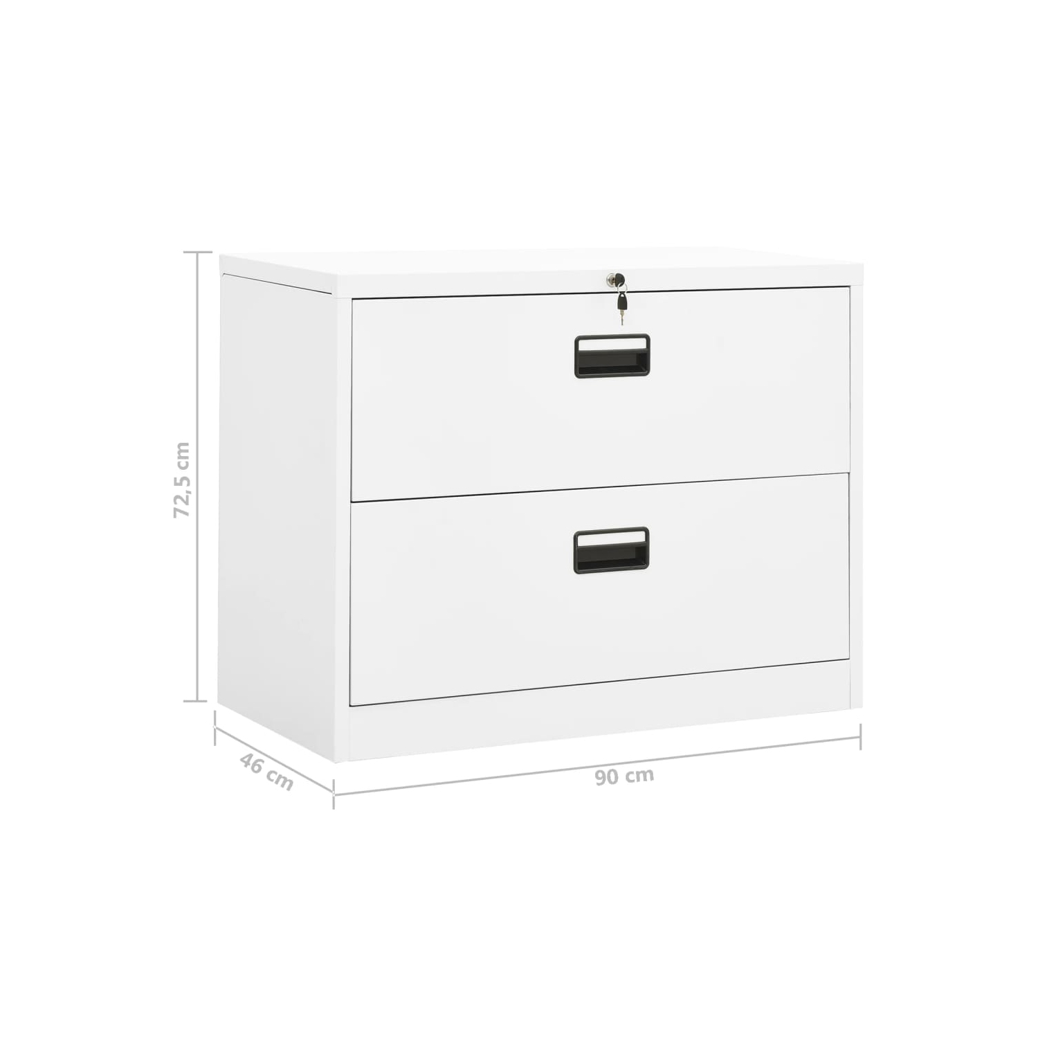 vidaXL Filing Cabinet White 90x46x72.5 cm Steel