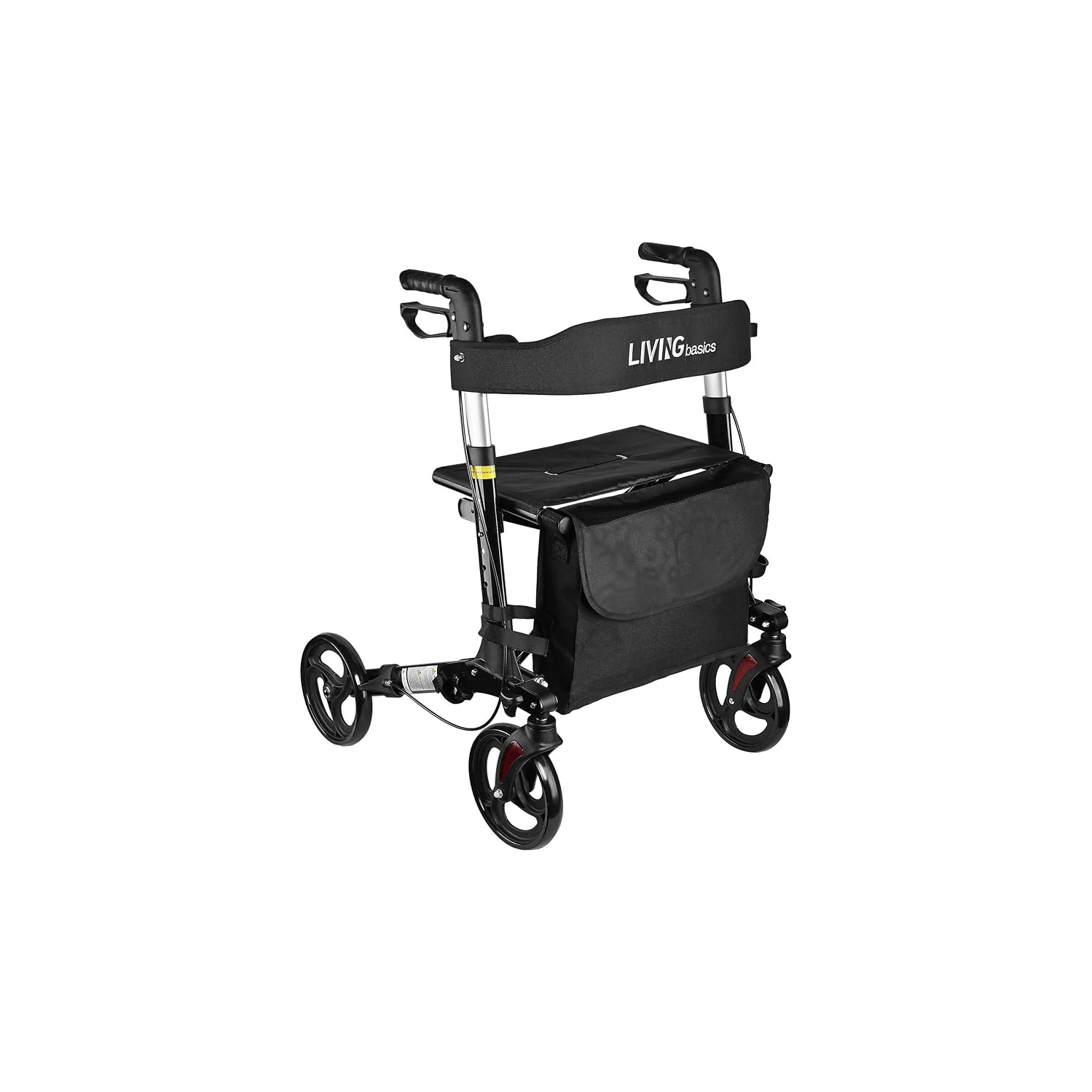 Marcheurs pliables et ambulateurs avec siège et sac de rangement, ambulateur en alliage d'aluminium poignée réglable pour adultes âgés avec support