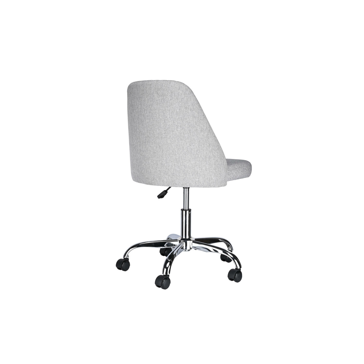 Fauteuil de bureau moderne sans accoudoirs en lin, dossier mi-hauteur, chaise de bureau pivotante ajustable, chaise d’ordinateur à roulettes