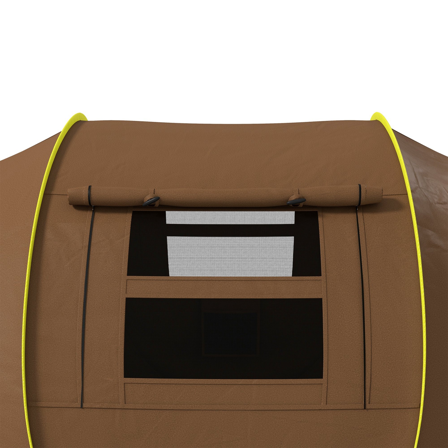 Outsunny Pop Up Tent, Instant Camping Tent with 2 Porch and Carry Bag, 3000mm Waterproof, for 2-3 People, Brown,