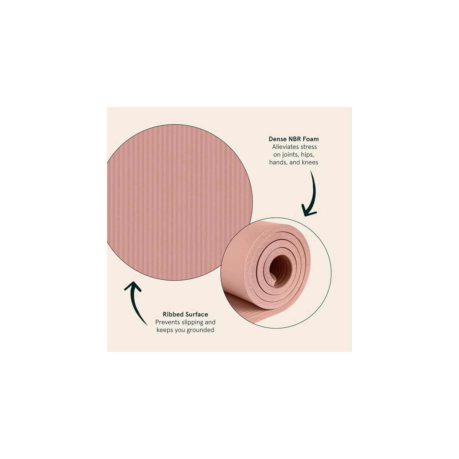 Tapis de yoga extra-épais de Solana : 1/2" confort et soutien pour les articulations et la mise au point | antidérapant, durable, sans BPA | sangle