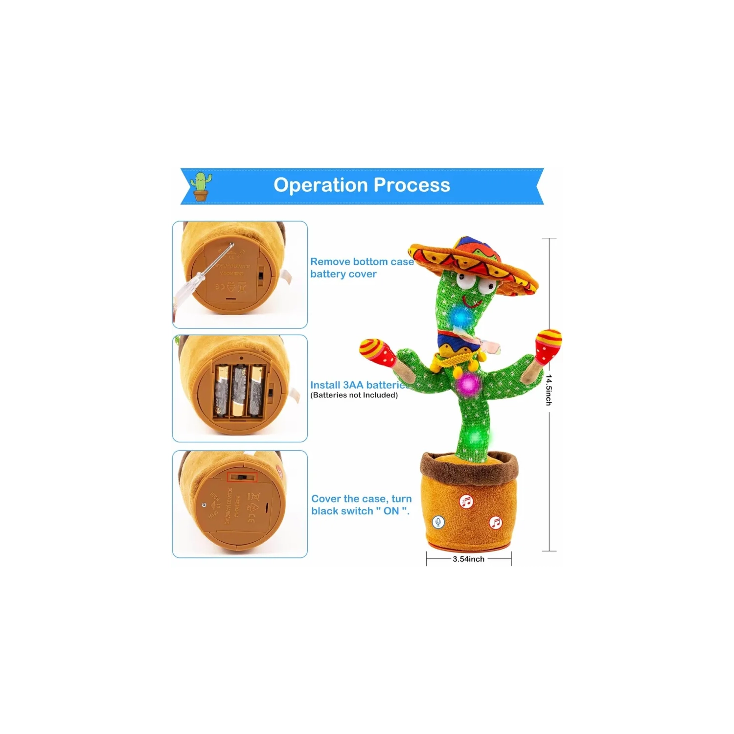 Cactus parlant et dansant : Vous répète, chante 120 chansons, brille