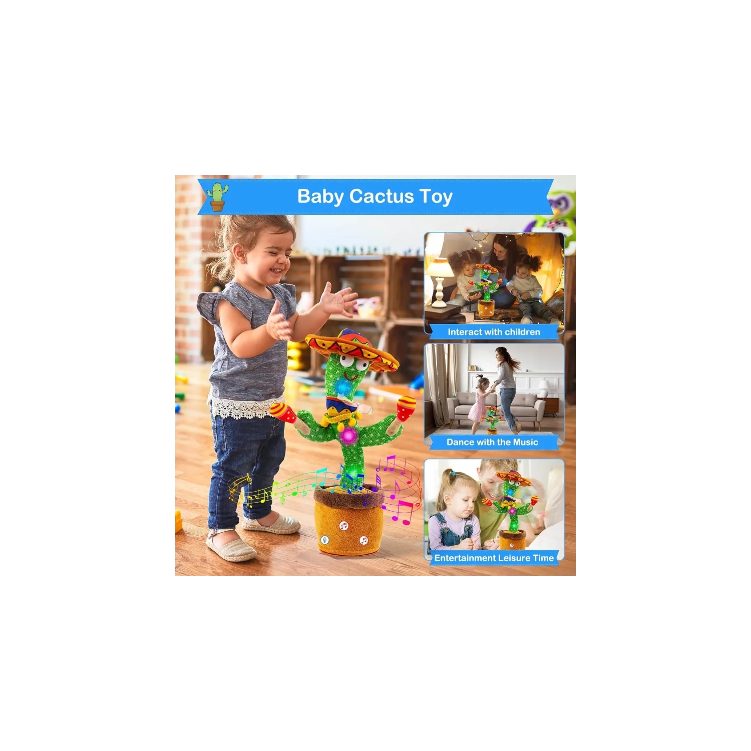 Cactus parlant et dansant : Vous répète, chante 120 chansons, brille