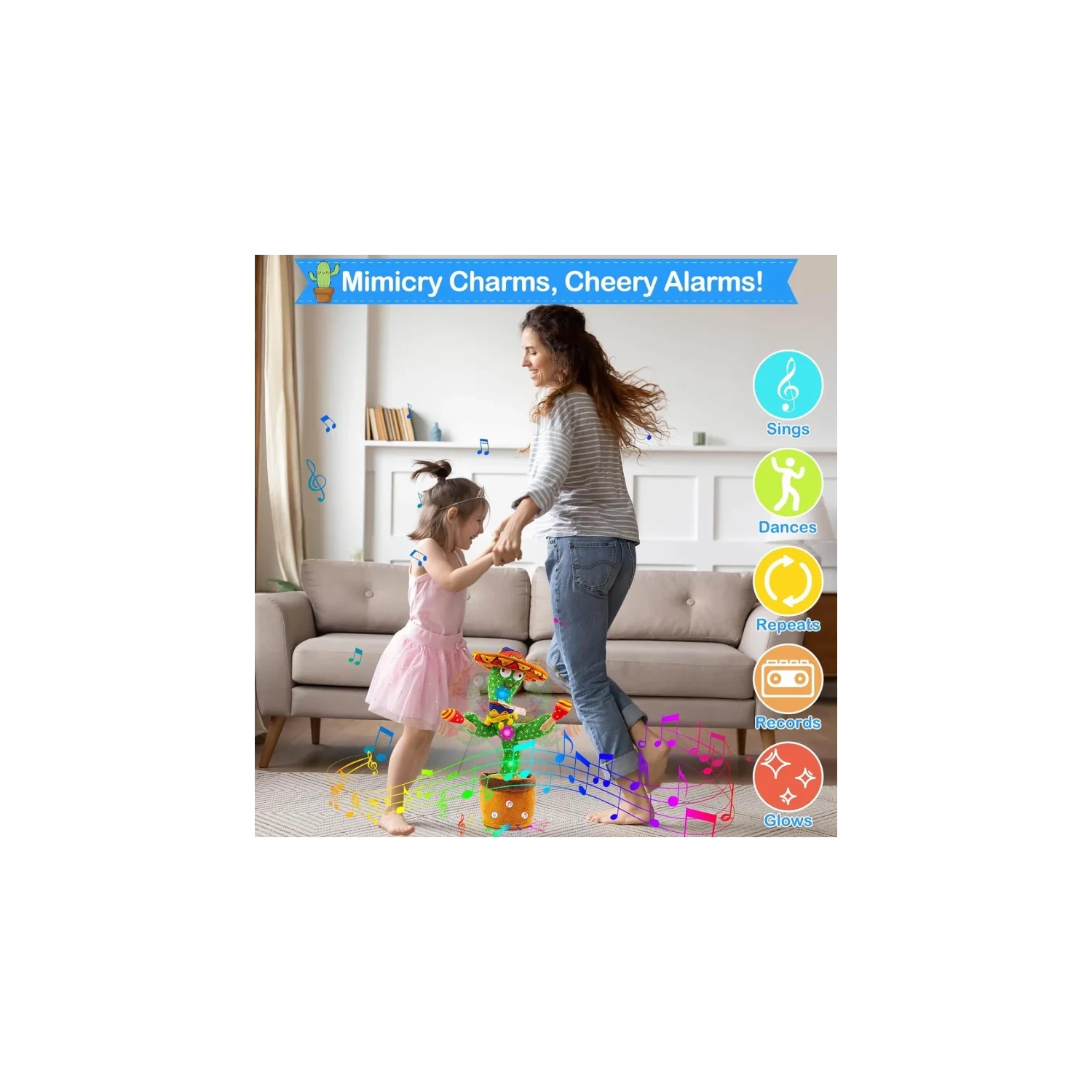 Cactus parlant et dansant : Vous répète, chante 120 chansons, brille