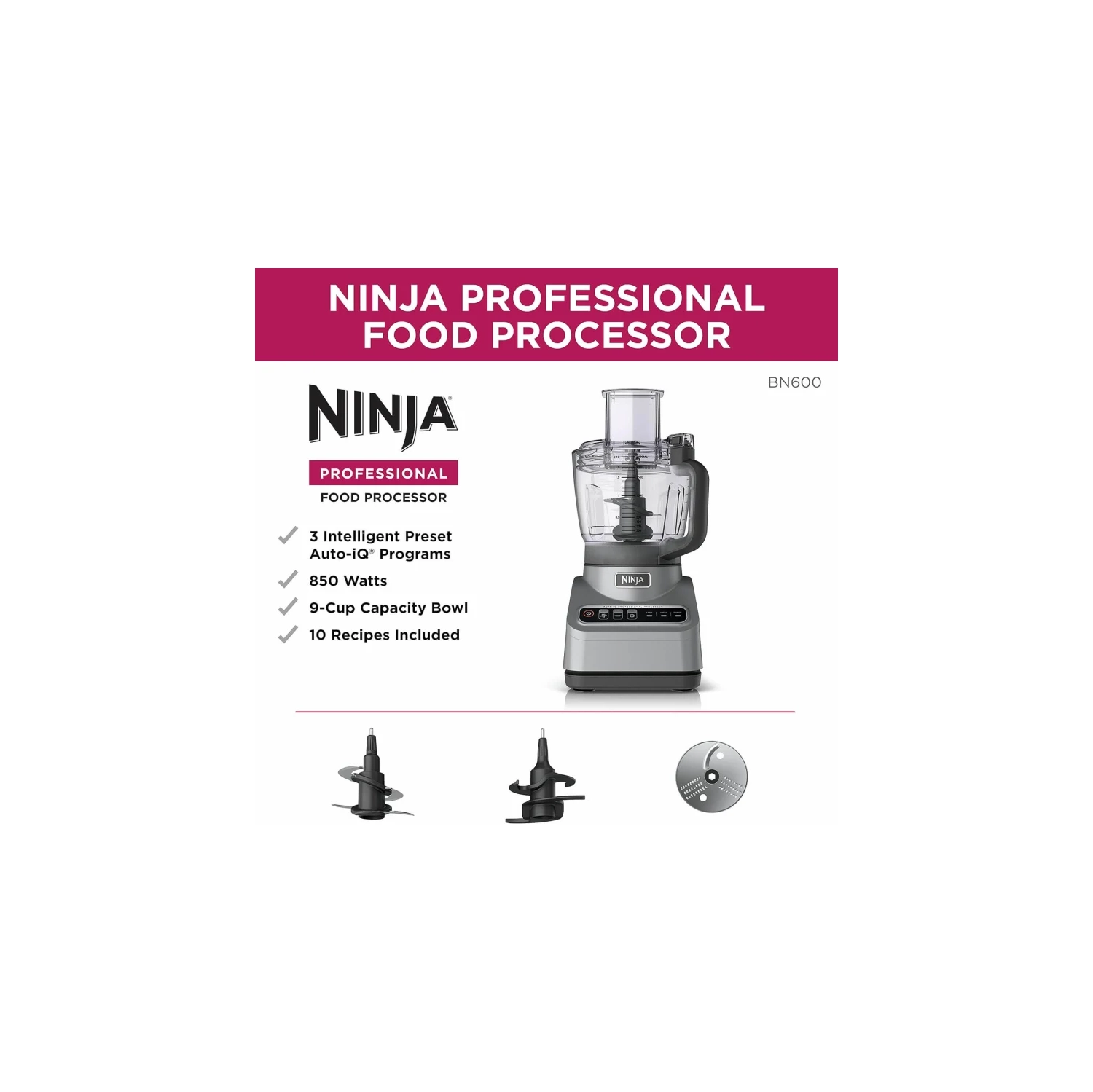 Puissant processeur de Ninja : Côtelettes, purées, tranches, rouges (Canada)