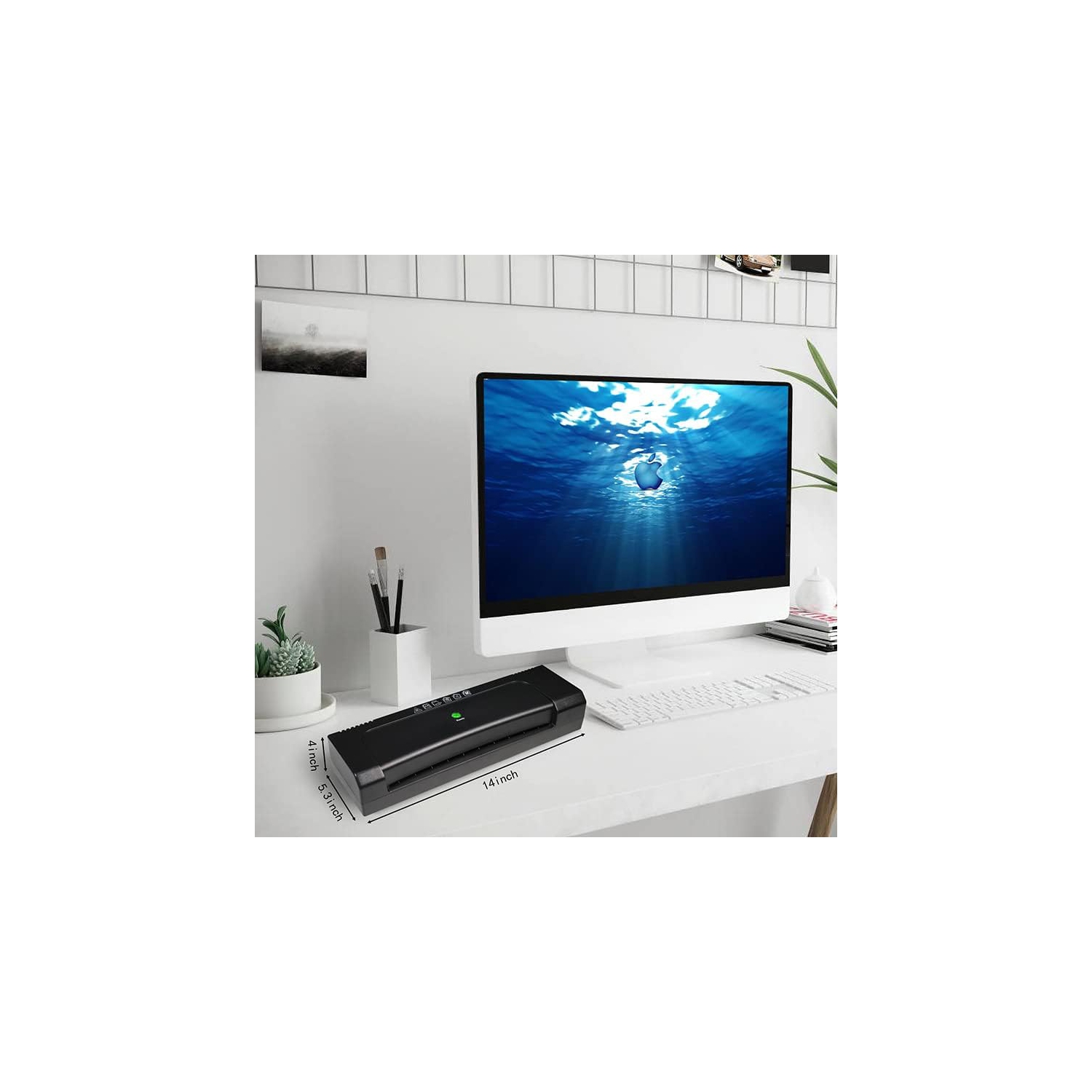 Queceuy 9-inch Thermal Laminator with Laminating Sheets 10pcs, with Paper Cutter and Corner Rounder,with 2-Min Faster Preheat