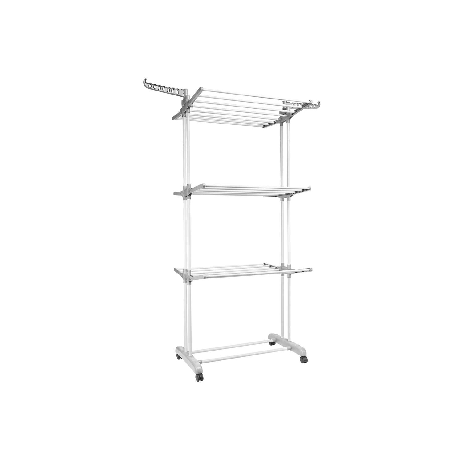 Foldable 3-Tier Clothes Drying Rack with 4 Casters, Laundry Drying Rack Organizer for Clothes Shoes