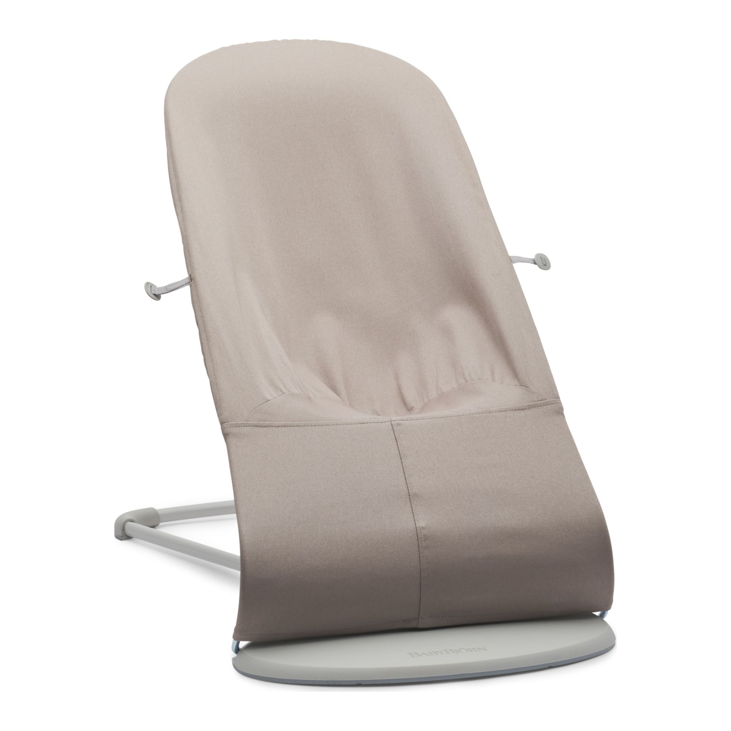Baby Bjorn Bouncer Bliss en tissu tissé - Pétale Quilt, sable gris sur cadre gris clair
