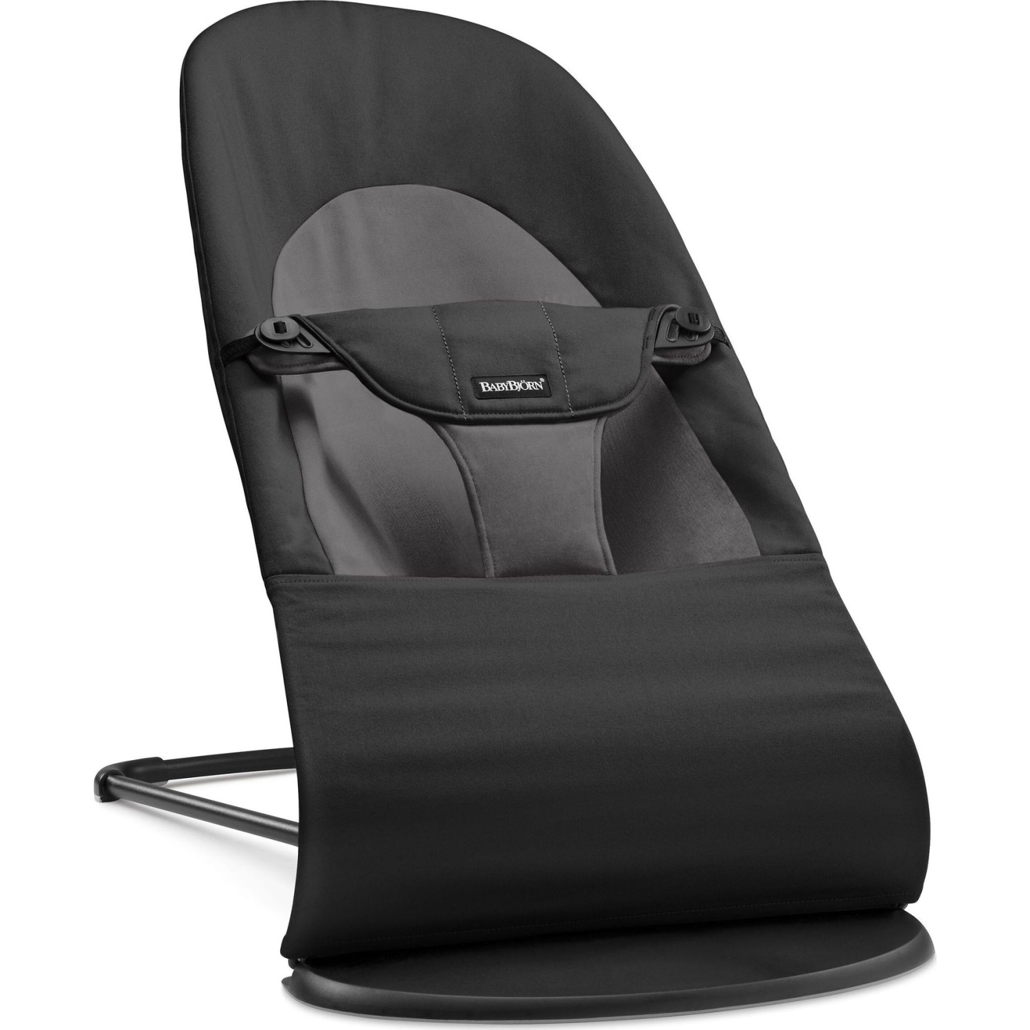 BabyBjorn Bouncer Balance in Soft Woven Fabric - Black/Dark Grey on Black Frame