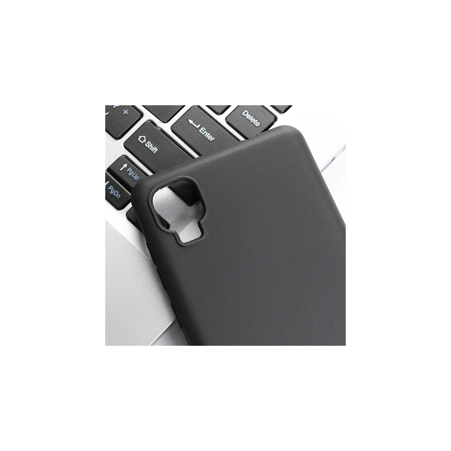 TopSave Soft Gel Rubber Matt Back TPU w/Glossy Bumper Case For TCL A3 A509DL 5.5" , Black