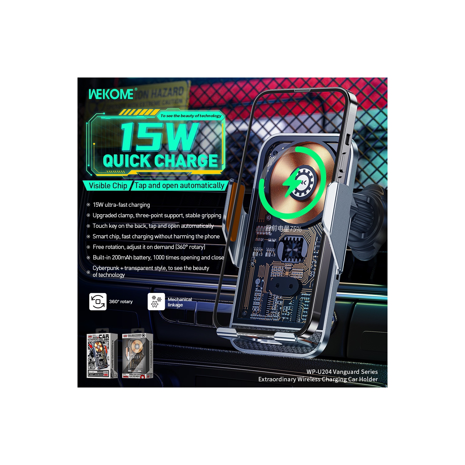 WEKOME Magnetic Wireless Car Charger(Holder)