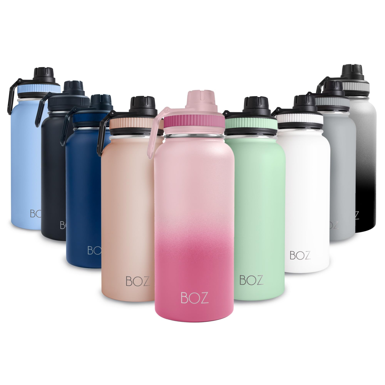 Bouteille d'eau en acier inoxydable BOZ - bouteille d'eau isotherme Vaccum 32 oz - bouteille d'eau rose dégradé