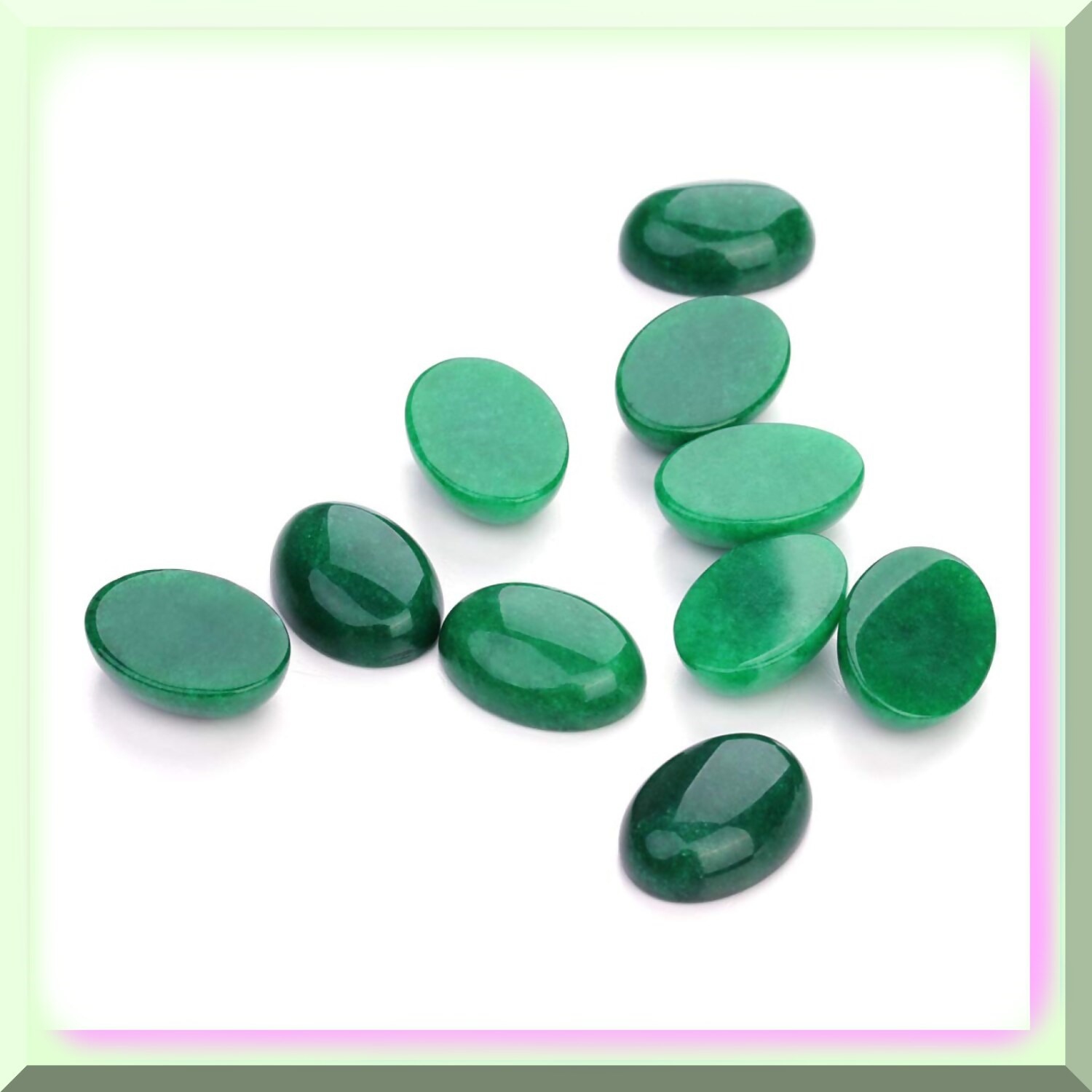 YUKI OVAL FLOATING BEAD ATTRACTORS COLOR GREEN 11x5mm 6pcs