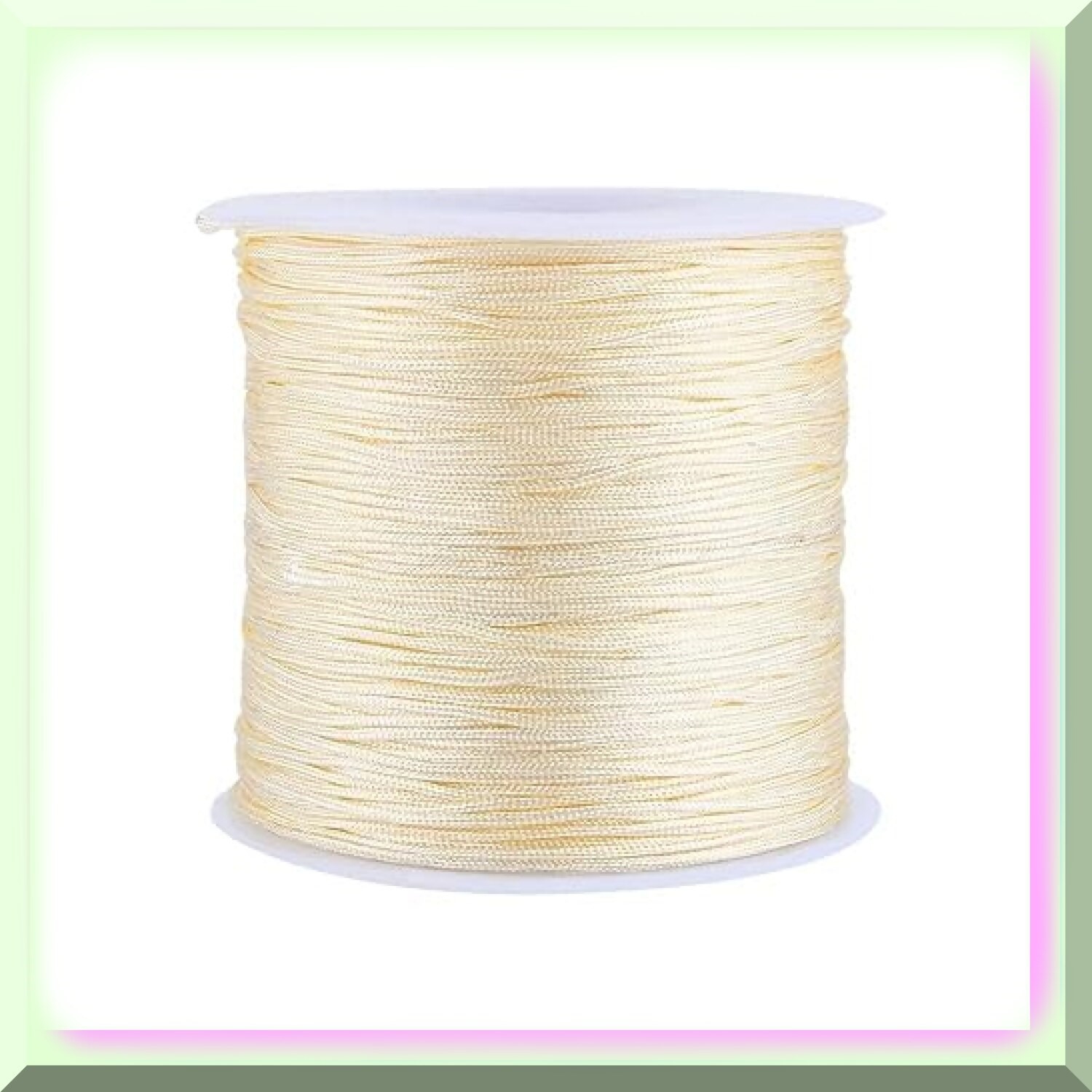 100M x 0.8mm Beige Nylon Beading String Cord - High-Quality Rattail Macrame  Thread for DIY Jewellery, Chinese Knot Making, Window Blinds