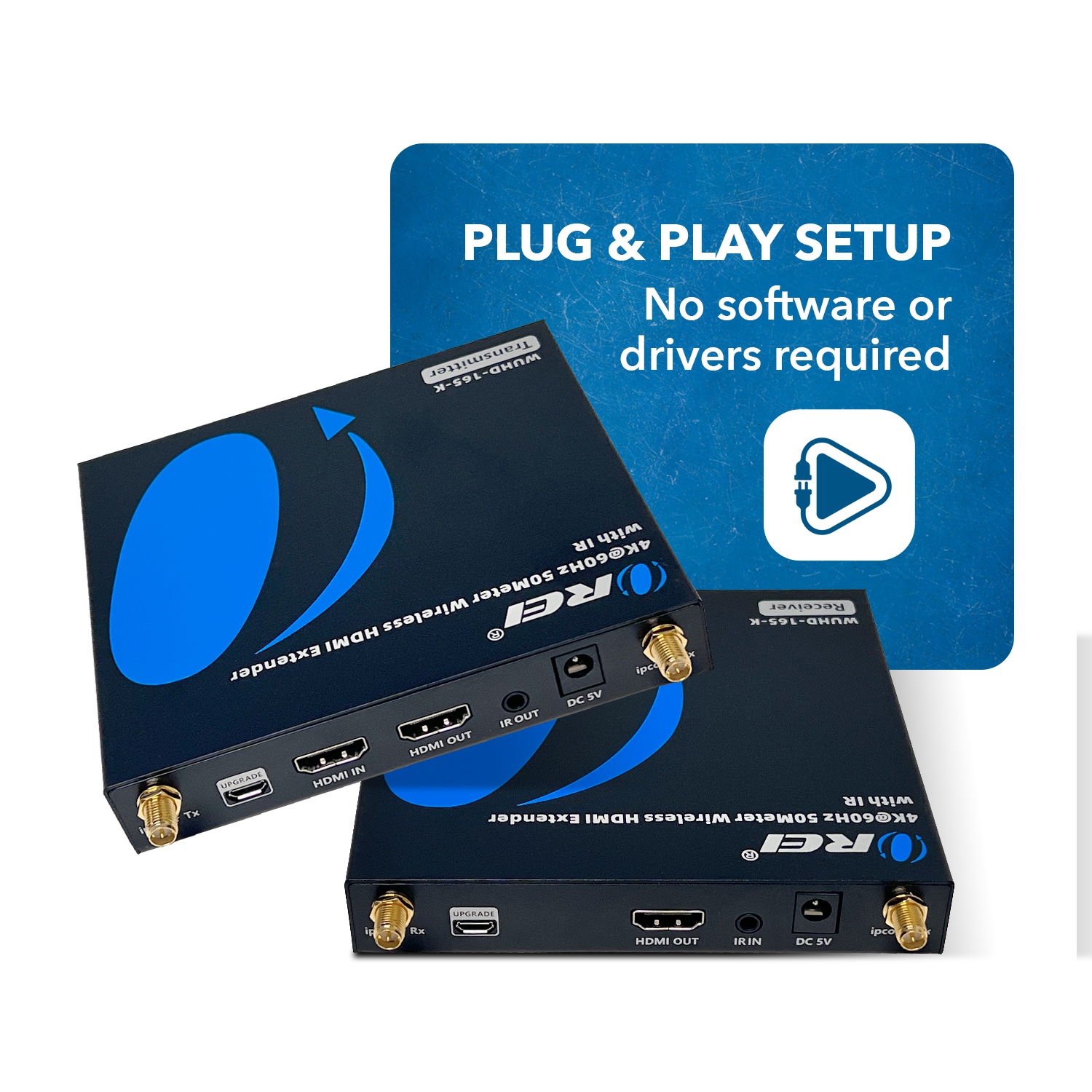 Relais HDMI sans fil OREI émetteur-récepteur UtraHD 5,1-5,2 GHz jusqu'à 4K m à 60&nbsp;Hz - jusqu'à 165 pi
