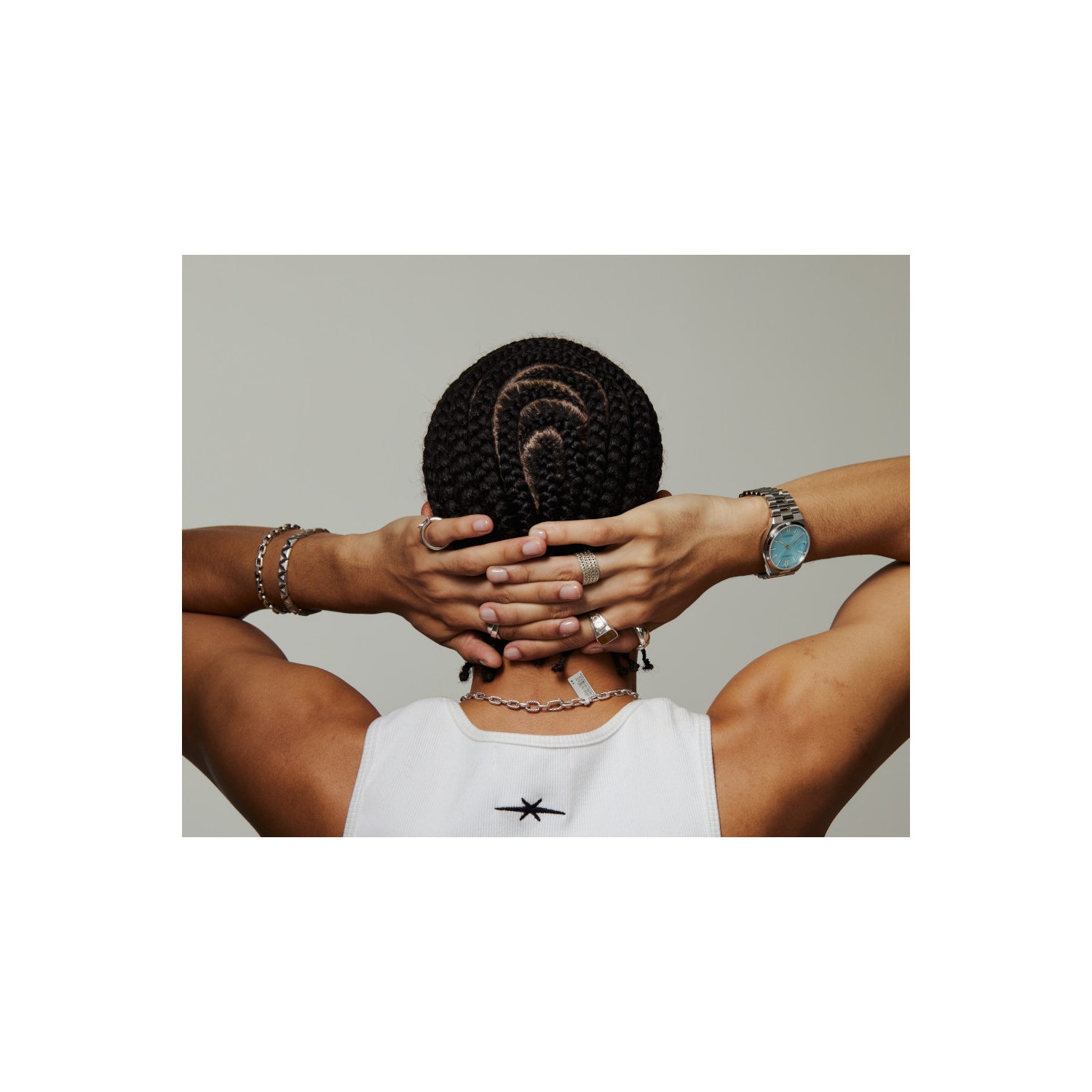 Montre automatique pour hommes « TSUYOSA » 40&nbsp;mm avec boîtier et bracelet en acier inoxydable argenté et cadran aqua de Citizen