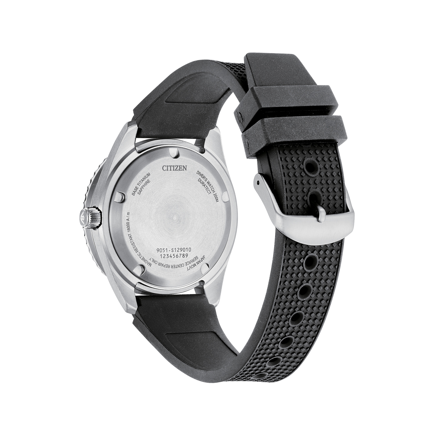 Montre automatique pour hommes Promaster Fujitsubo 41 mm de Citizen avec boîtier en titane argenté et bracelet en polyuréthane noir avec cadran
