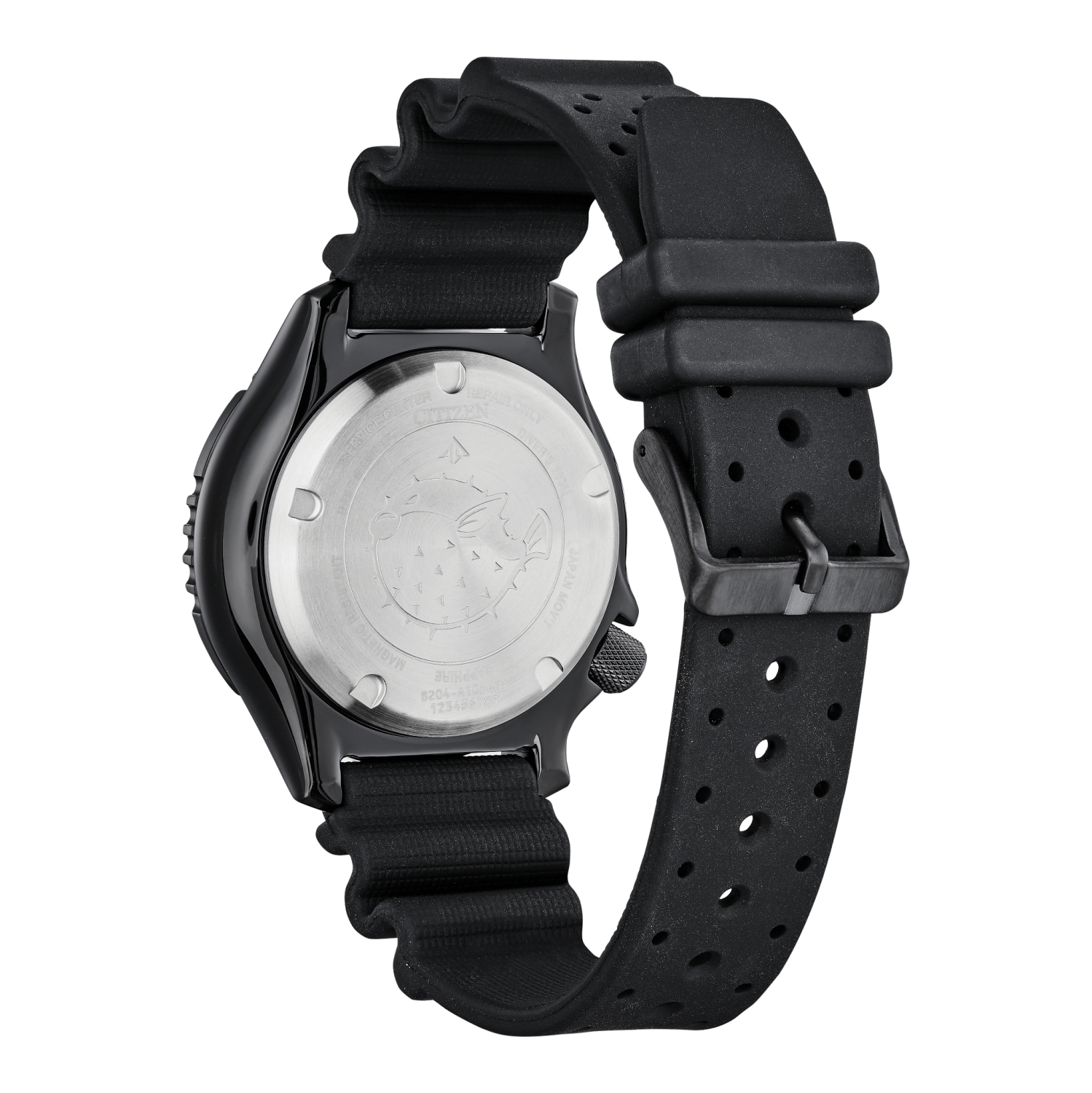 Montre automatique Promaster Dive pour hommes de Citizen 44 mm boîtier inox noir bracelet polyuréthane noir avec cadran bleu