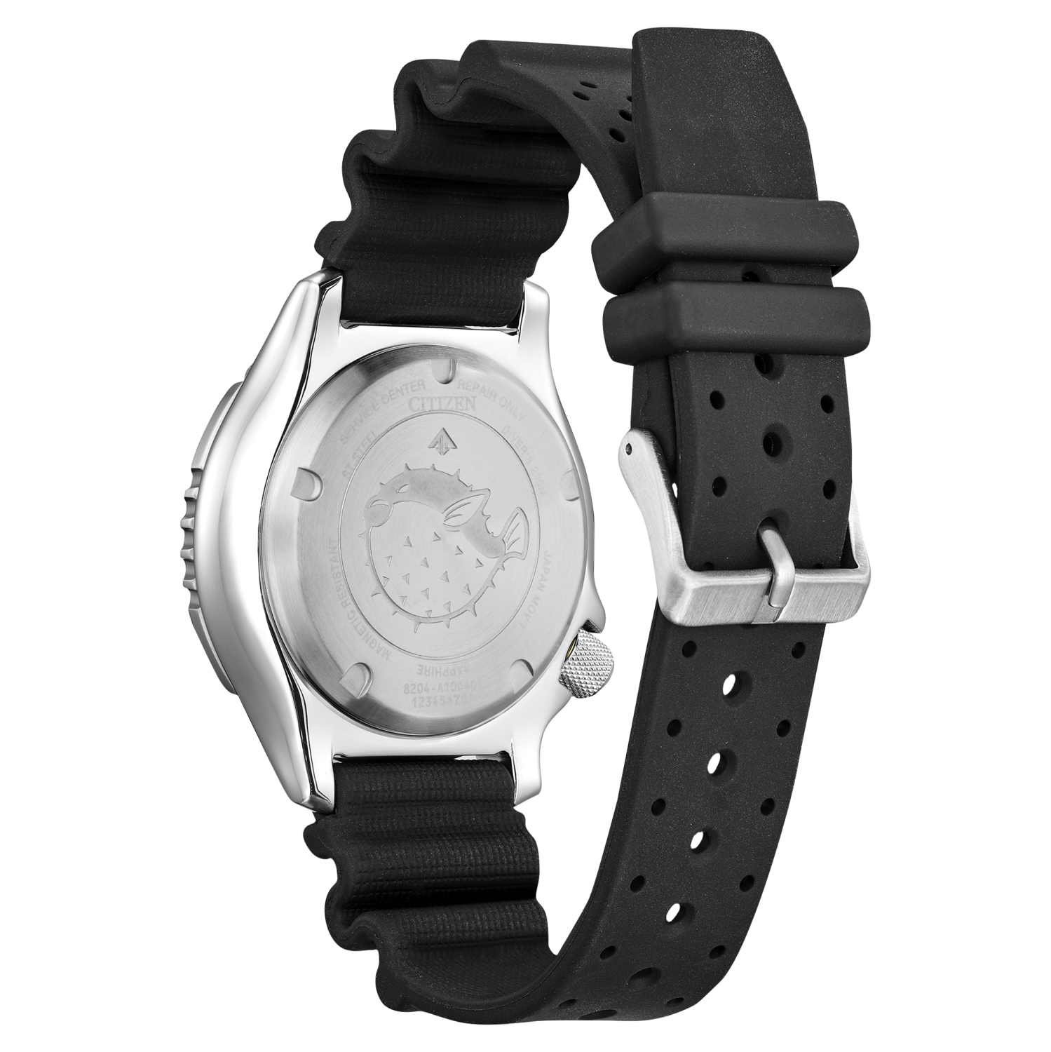 Citizen Mens Promaster Dive Automatic Automatic Watch 44mm Silver-Tone Stainless Steel Case Black Polyurethane Strap with Black Dial