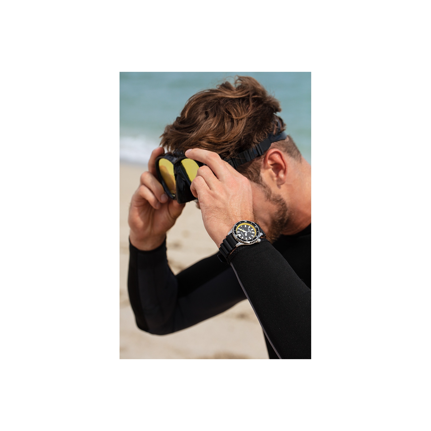 Citizen Mens Promaster Dive Automatic Automatic Watch 44mm Silver-Tone Stainless Steel Case Black Polyurethane Strap with Black Dial