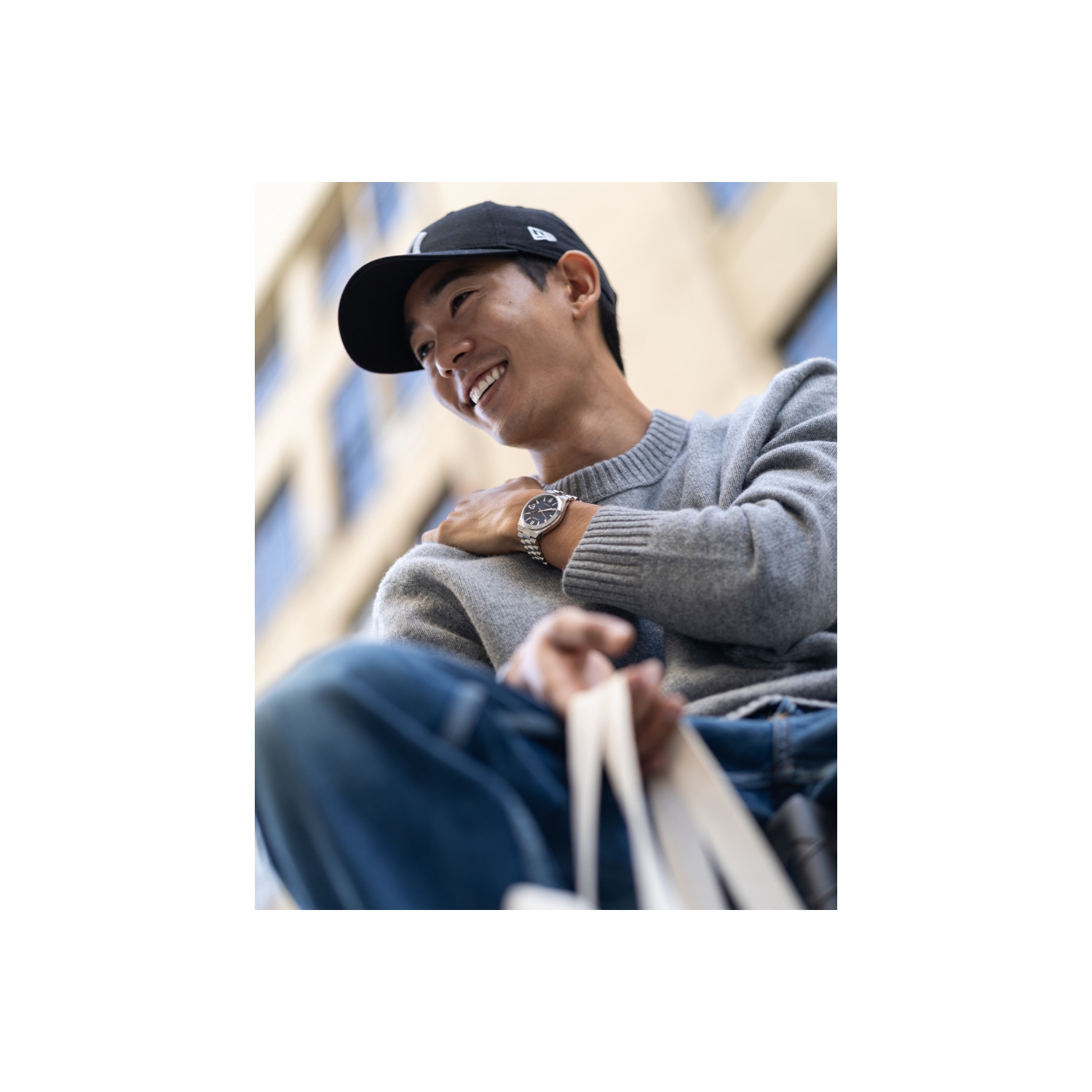 Montre automatique pour hommes « TSUYOSA » 40&nbsp;mm avec boîtier et bracelet en acier inoxydable argenté et cadran bleu de Citizen