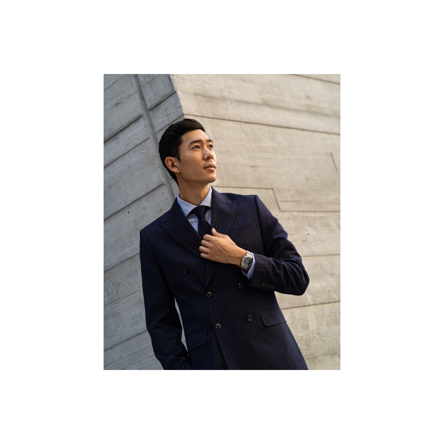 Montre automatique pour hommes « TSUYOSA » 40&nbsp;mm avec boîtier et bracelet en acier inoxydable argenté et cadran bleu de Citizen