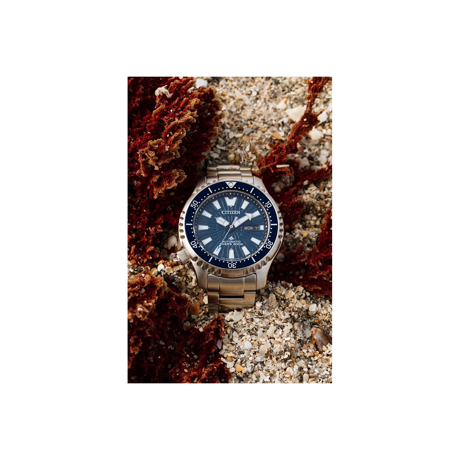 Citizen Mens Promaster Dive Automatic Automatic Watch 44mm Silver-Tone Stainless Steel Case and Bracelet with Blue Dial