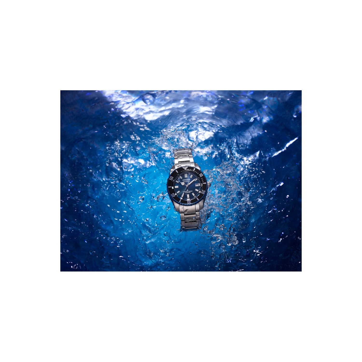 Citizen Mens Promaster Fujitsubo Automatic Watch 41mm Silver-Tone Super Titanium Case and Bracelet with Blue Dial