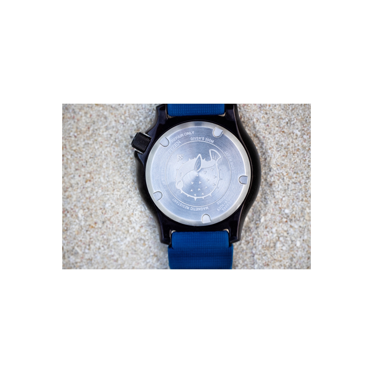 Montre automatique Promaster Dive pour hommes de Citizen 44&nbsp;mm boîtier inox noir bracelet polyuréthane bleu avec cadran blanc