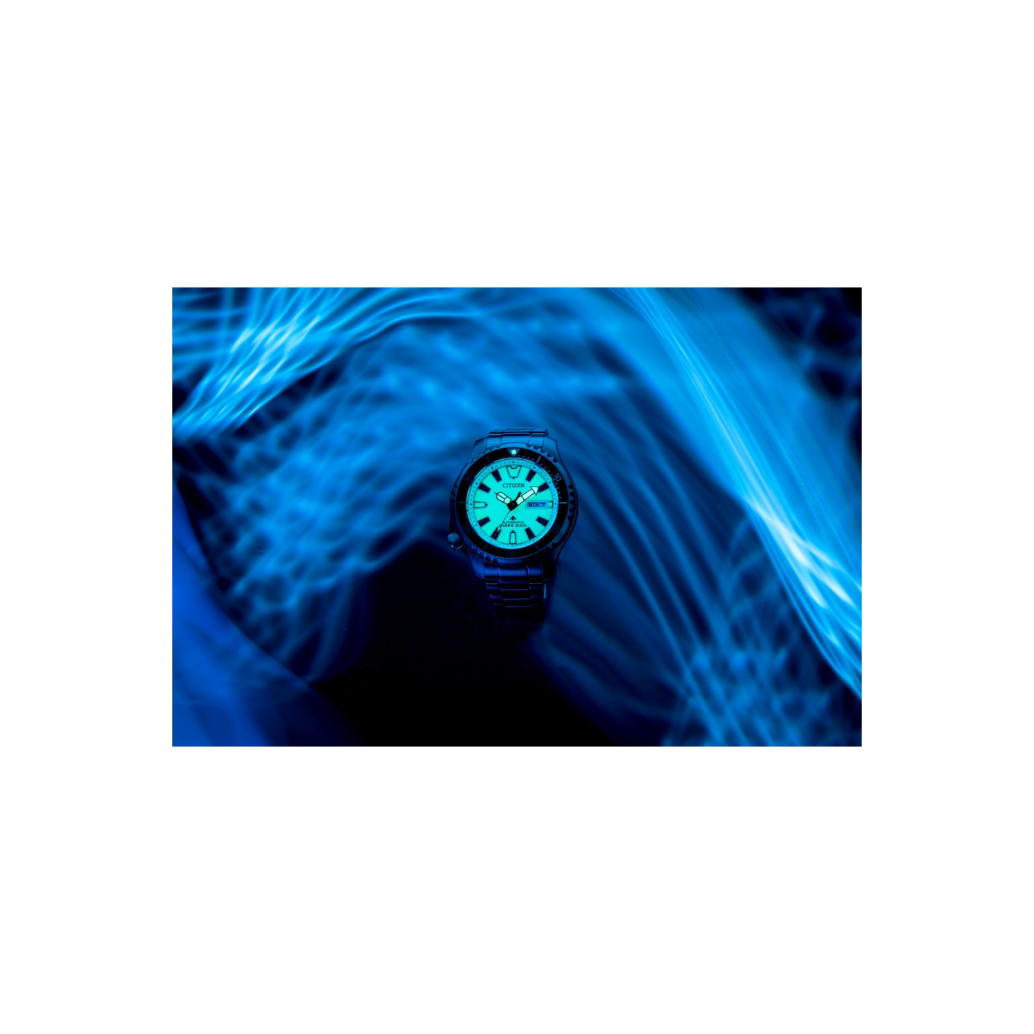 Montre automatique Promaster Dive pour hommes de Citizen 44&nbsp;mm avec boîtier et bracelet en inox noir et cadran jaune