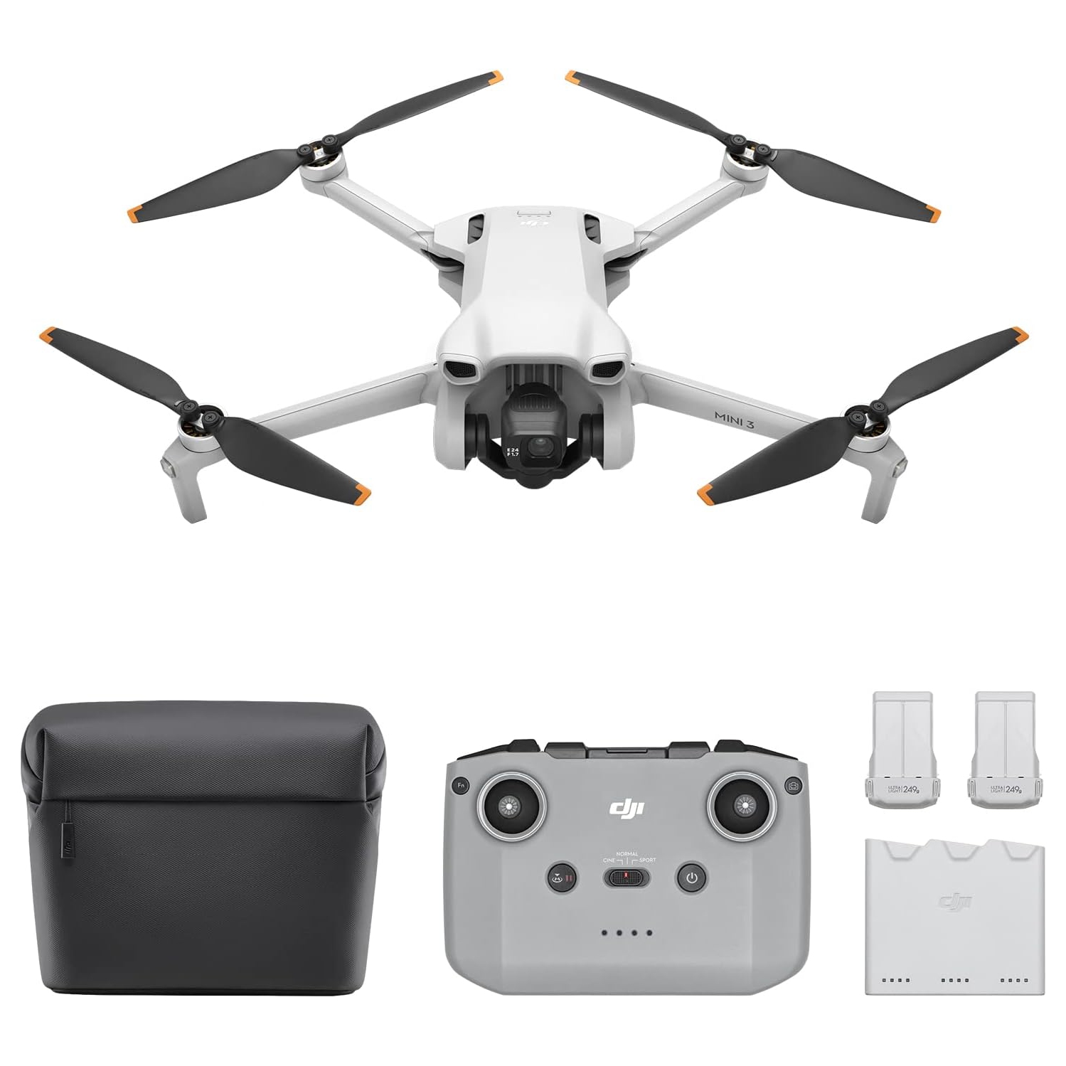 DJI Mini 3 Fly More Combo - Lightweight and Foldable Mini Camera Drone with 4K HDR Video, 38-min Flight Time, True Vertical Shooting, and Intelligent Features