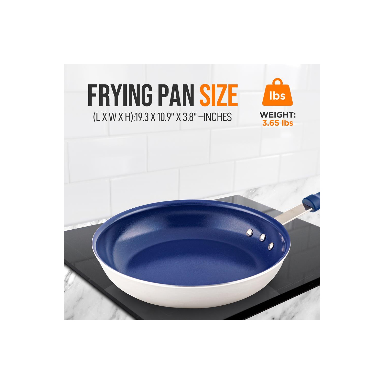 10'' Medium Fry Pan - Non-stick Pan with Silicone Handle, Ceramic Coating Inside