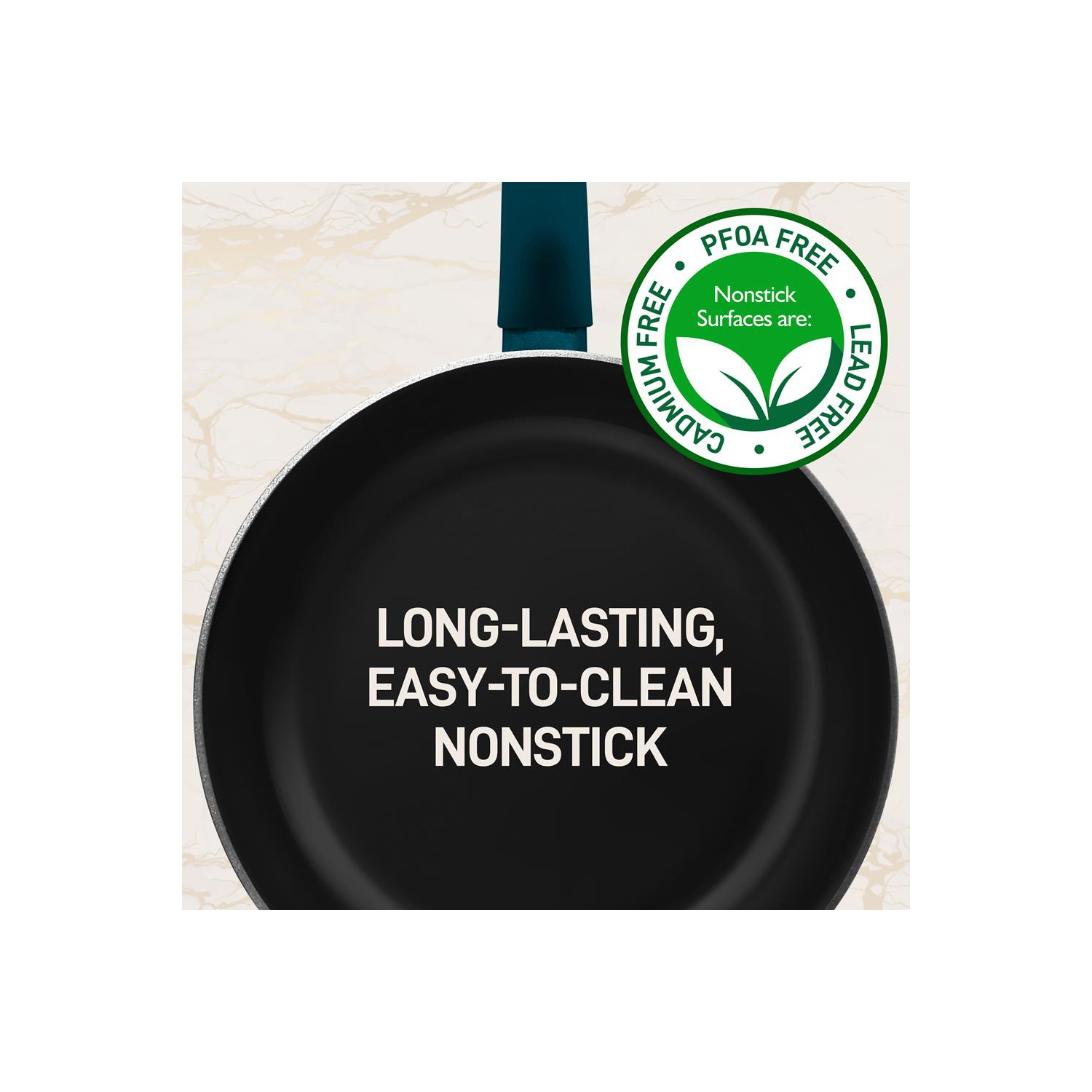 Kitchenware Pots & Pans Set - Stylish Kitchen Cookware, Non-Stick Coating Inside & Outside + Heat resistant Lacquer Outside, Light Gray Inside and