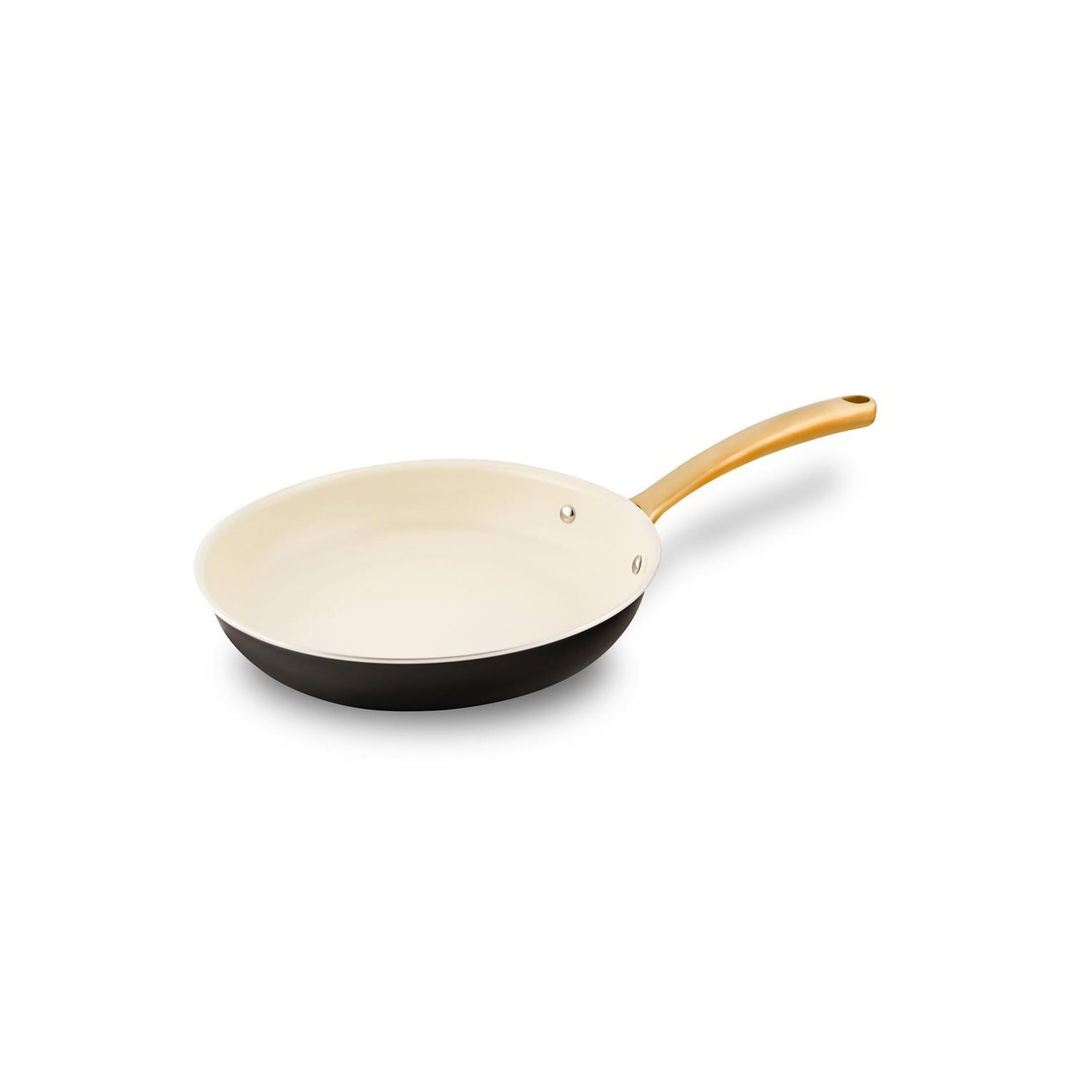 10'' Medium Fry Pan - Non-stick Pan with Silicone Handle, Interior Non-stick Ceramic Coating and Polyester coating Outside