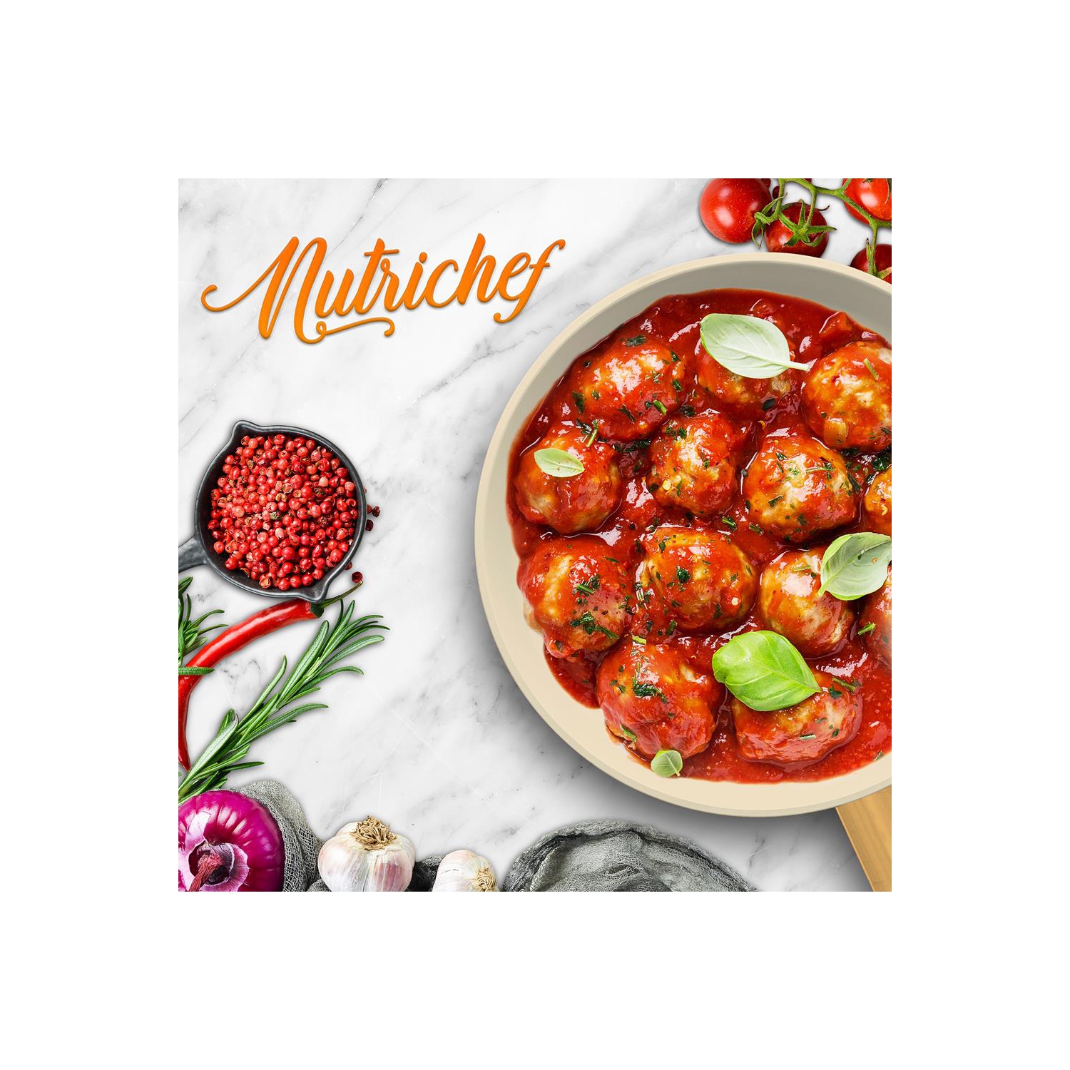 10'' Medium Fry Pan - Non-stick Pan with Silicone Handle, Interior Non-stick Ceramic Coating and Polyester coating Outside