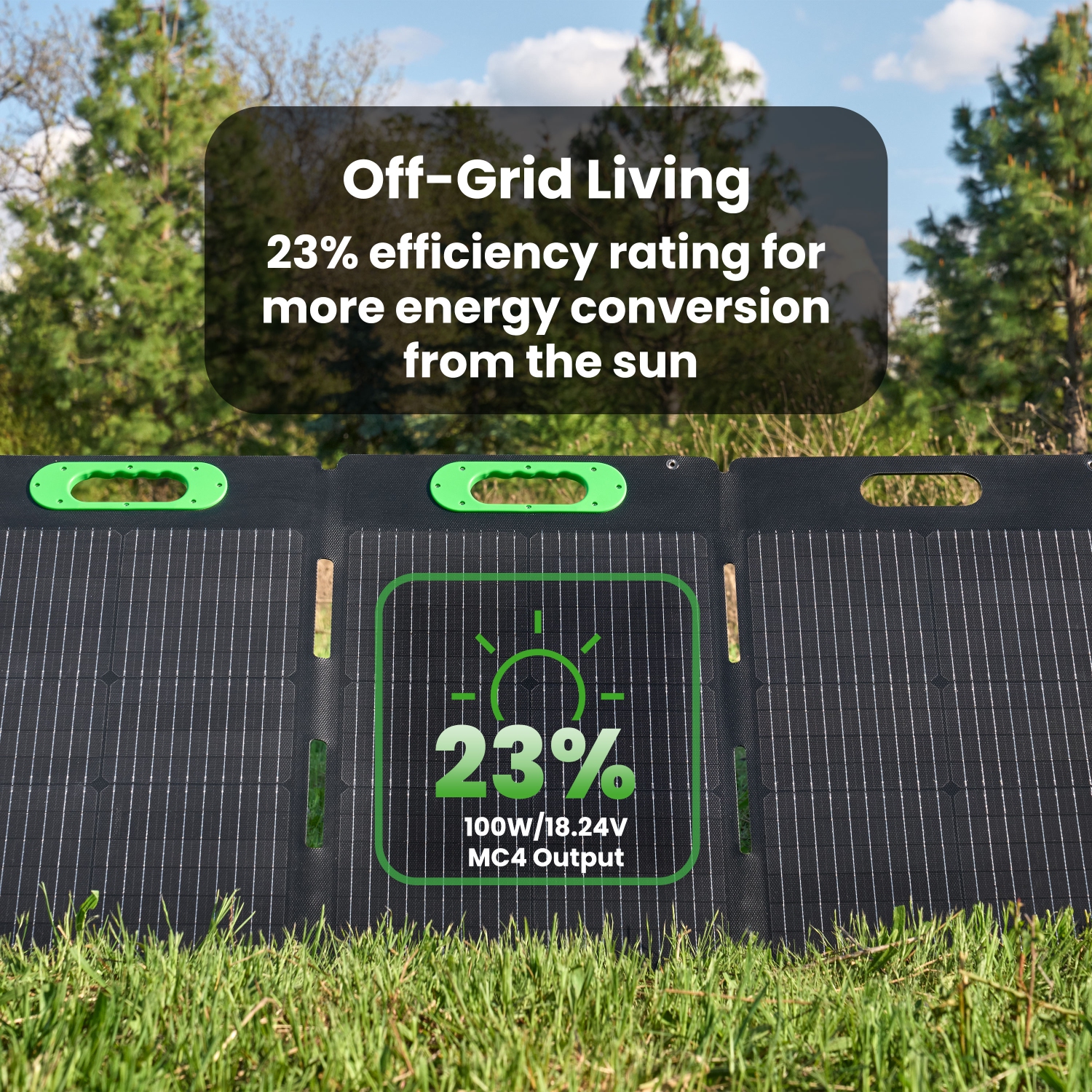 Yoshino SP100 Foldable 100W Monocrystalline Portable Solar Panel for Electric Solar Generators, Water-Resistant IP67, Off-Grid, Camping, RV