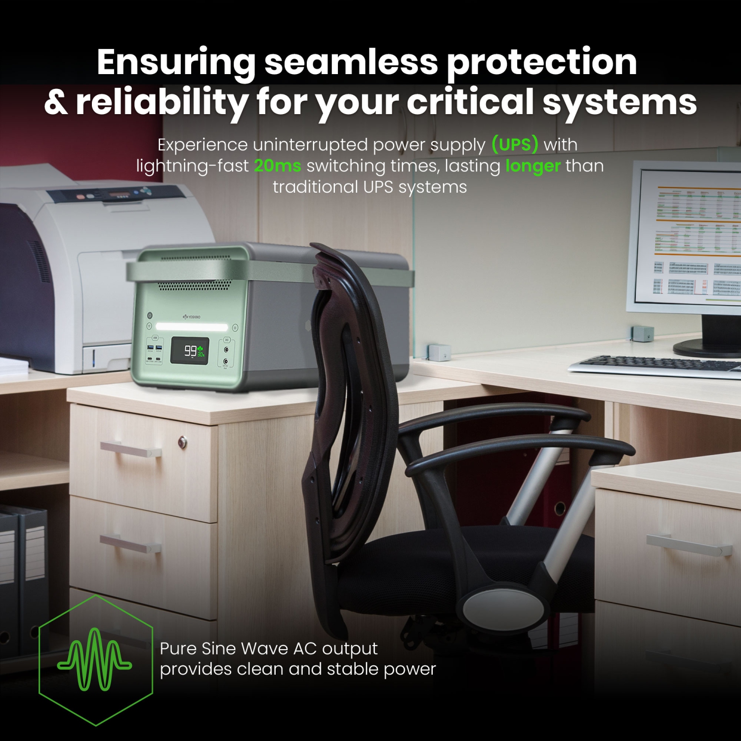 Yoshino B4000 SST 11-Port Solid-State Solar Generator 2611Wh, 4000W with 3-Piece Solar Panels Emergency UPS Backup Battery, Pure Sine Wave, Smart App