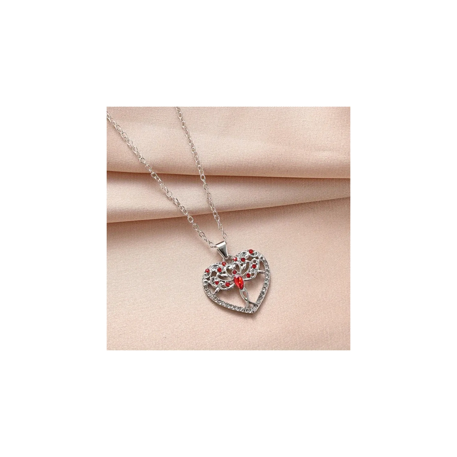 Silvery Heart Necklace: Gift for Women, Mothers, Nany, Sister, Christmas, Thanksgiving, Birthday