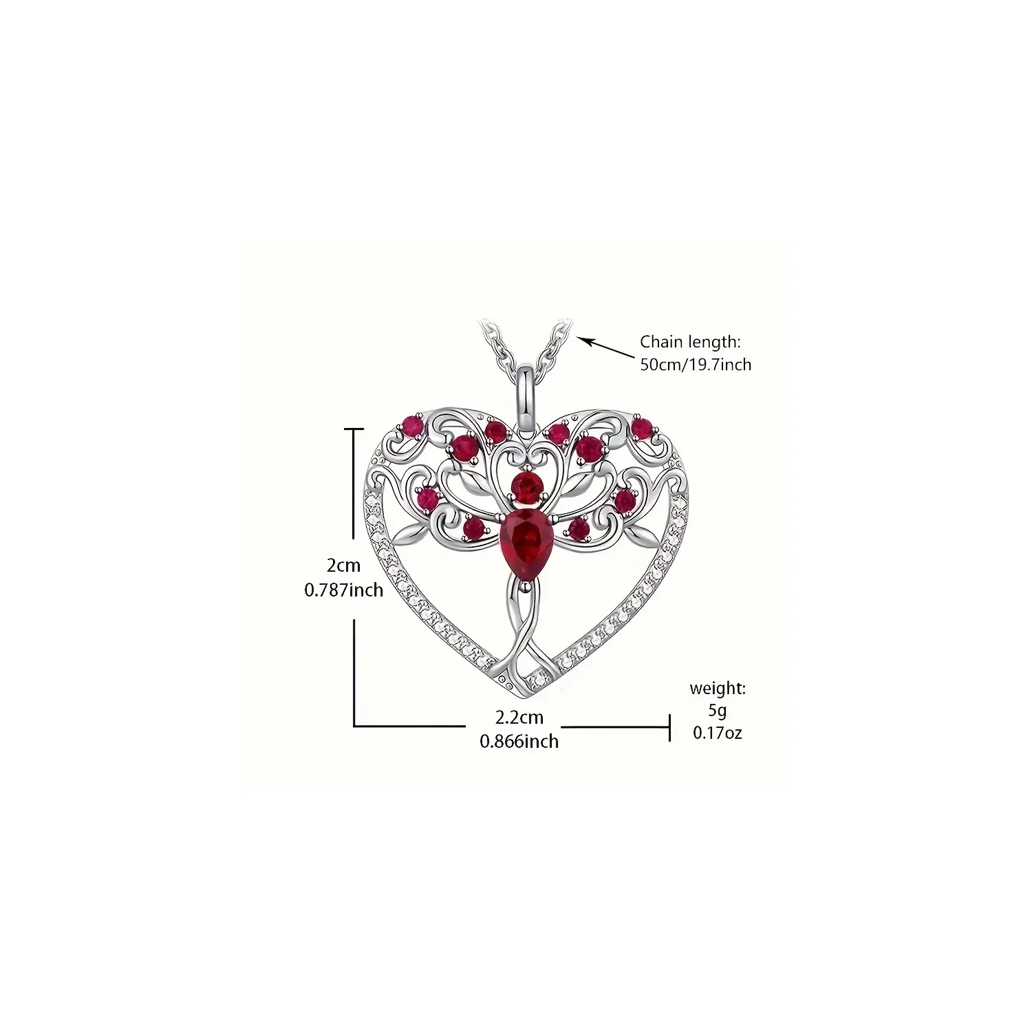 Silvery Heart Necklace: Gift for Women, Mothers, Nany, Sister, Christmas, Thanksgiving, Birthday